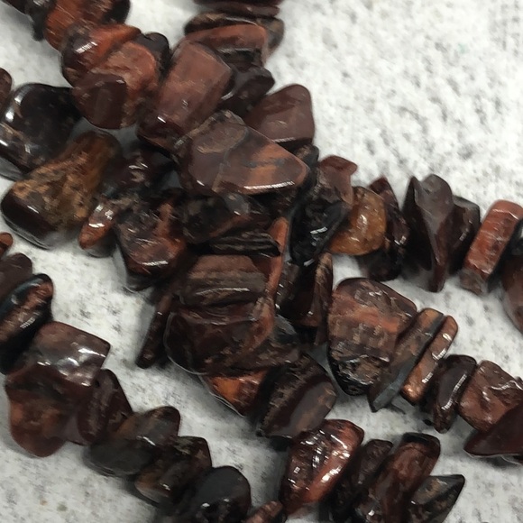 Artisan made natural stone/gemstone beads/chips infinity necklace boho - Picture 3 of 4